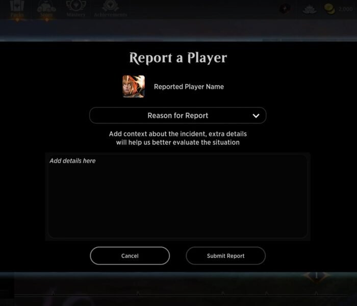 MTG Arena - Report a Player